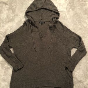 Grey V-neck Hoodie